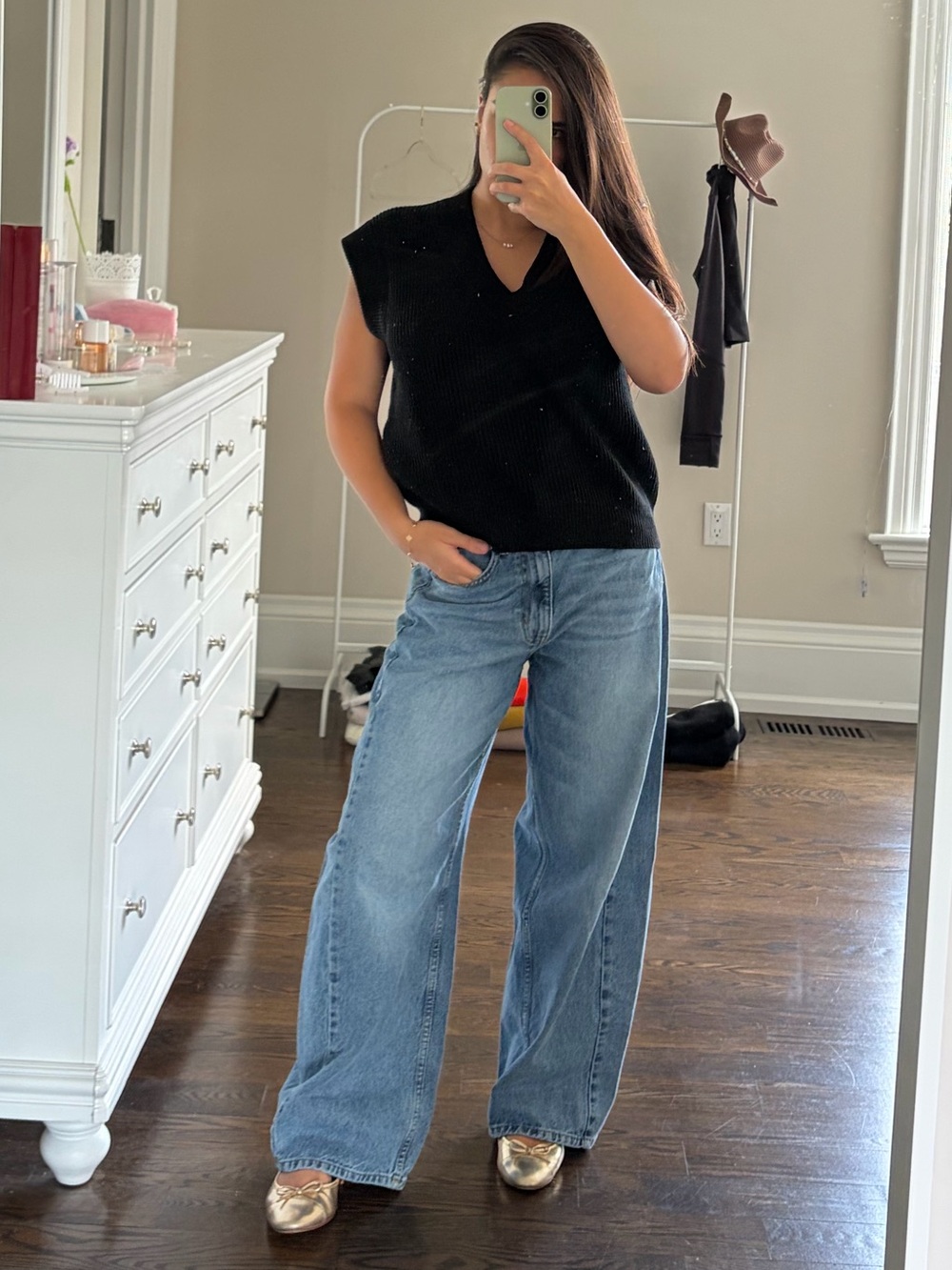 Zara Black V-Neck Top